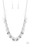 Having a Wonderful CHIME - White Necklace - Paparazzi Accessories Necklace Bedazzle Me Pretty Mobile Fashion Boutique