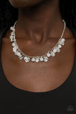 Having a Wonderful CHIME - White Necklace - Paparazzi Accessories Necklace Bedazzle Me Pretty Mobile Fashion Boutique