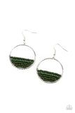 Head-Over-Horizons - Green Earrings - Paparazzi Accessories Earrings Bedazzle Me Pretty Mobile Fashion Boutique