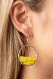 Head-Over-Horizons - Yellow Earrings - Paparazzi Accessories Earrings Bedazzle Me Pretty Mobile Fashion Boutique