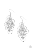 Head Rush - White Earrings - Paparazzi Accessories Earrings Bedazzle Me Pretty Mobile Fashion Boutique