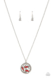 Head-Spinning Sparkle - Red Necklace - Paparazzi Accessories Necklace Bedazzle Me Pretty Mobile Fashion Boutique