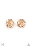 Head To Toe Twinkle - Brown Clip-On Earrings - Paparazzi Accessories Clip-On Earrings Bedazzle Me Pretty Mobile Fashion Boutique