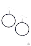 Head-Turning Halo - Blue Earrings - Paparazzi Accessories Earrings Bedazzle Me Pretty Mobile Fashion Boutique