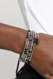 Head-Turning Twinkle - Black Bracelet - Paparazzi Accessories Bracelet Bedazzle Me Pretty Mobile Fashion Boutique