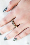 Heads or TAILFEATHERS - Brass Ring - Paparazzi Accessories Ring Bedazzle Me Pretty Mobile Fashion Boutique