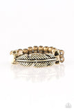 Heads or TAILFEATHERS - Brass Ring - Paparazzi Accessories Ring Bedazzle Me Pretty Mobile Fashion Boutique