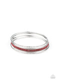 Heap It On - Red Bracelet - Paparazzi Accessories Bracelet Bedazzle Me Pretty Mobile Fashion Boutique