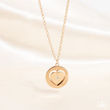 Heart Full of Faith - Gold Necklace - Paparazzi Accessories Necklace Bedazzle Me Pretty Mobile Fashion Boutique