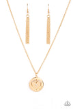 Heart Full of Faith - Gold Necklace - Paparazzi Accessories Necklace Bedazzle Me Pretty Mobile Fashion Boutique