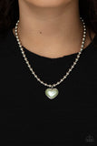 Heart Full of Fancy - Green Necklace - Paparazzi Accessories Necklace FS-Bedazzle Me Pretty Mobile Fashion Boutique