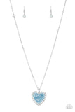 Heart Full of Luster - Blue Necklace - Paparazzi Accessories Necklace Bedazzle Me Pretty Mobile Fashion Boutique