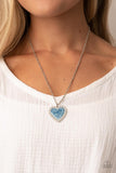 Heart Full of Luster - Blue Necklace - Paparazzi Accessories Necklace Bedazzle Me Pretty Mobile Fashion Boutique
