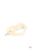 HEART Not to Love - White Hair Clip - Paparazzi Accessories Hair Clip Bedazzle Me Pretty Mobile Fashion Boutique