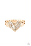 Heart of BLING - Gold Ring - Paparazzi Accessories Ring Bedazzle Me Pretty Mobile Fashion Boutique