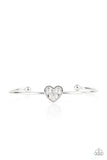 Heart of Ice - White Bracelet - Paparazzi Accessories Bracelet Bedazzle Me Pretty Mobile Fashion Boutique