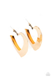 Heart-Racing Radiance - Gold Earrings - Paparazzi Accessories Earrings Bedazzle Me Pretty Mobile Fashion Boutique