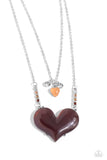 Heart-Racing Recognition - Brown Necklace - Paparazzi Accessories Necklace Bedazzle Me Pretty Mobile Fashion Boutique