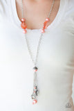 Heart-Stopping Harmony - Orange Necklace - Paparazzi Accessories Necklace Bedazzle Me Pretty Mobile Fashion Boutique