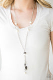 Heart-Stopping Harmony - White Necklace - Paparazzi Accessories Necklace Bedazzle Me Pretty Mobile Fashion Boutique