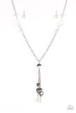 Heart-Stopping Harmony - White Necklace - Paparazzi Accessories Necklace Bedazzle Me Pretty Mobile Fashion Boutique
