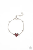 Heartachingly Adorable - Red Bracelet - Paparazzi Accessories Bracelet Bedazzle Me Pretty Mobile Fashion Boutique