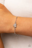Heartachingly Adorable - White Bracelet - Paparazzi Accessories Bracelet Bedazzle Me Pretty Mobile Fashion Boutique