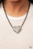Heartbreakingly Blingy - Black Necklace - Paparazzi Accessories Necklace Bedazzle Me Pretty Mobile Fashion Boutique