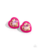 Heartfelt Haute - Pink Post Earrings - Paparazzi Accessories Post Earrings Bedazzle Me Pretty Mobile Fashion Boutique