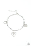 Hearts and Harps - White Bracelet - Paparazzi Accessories Bracelet Bedazzle Me Pretty Mobile Fashion Boutique