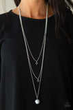 Hearty Heirloom - Silver Necklace - Paparazzi Accessories Necklace Bedazzle Me Pretty Mobile Fashion Boutique