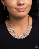 HEIRESS of Them All - White Necklace - Paparazzi Accessories Necklace FS-Bedazzle Me Pretty Mobile Fashion Boutique