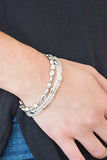 Hello Beautiful - White Bracelet - Paparazzi Accessories Bracelet Bedazzle Me Pretty Mobile Fashion Boutique