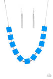 Hello, Material Girl - Blue Necklace - Paparazzi Accessories Necklace Bedazzle Me Pretty Mobile Fashion Boutique