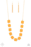 Hello, Material Girl - Orange Necklace - Paparazzi Accessories Necklace Bedazzle Me Pretty Mobile Fashion Boutique
