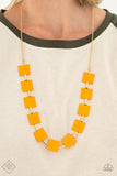 Hello, Material Girl - Orange Necklace - Paparazzi Accessories Necklace Bedazzle Me Pretty Mobile Fashion Boutique