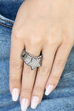 Here Come The Fireworks - Black Ring - Paparazzi Accessories Ring Bedazzle Me Pretty Mobile Fashion Boutique