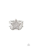 Here Come The Fireworks - White Ring - Paparazzi Accessories Ring Bedazzle Me Pretty Mobile Fashion Boutique