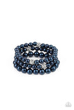 Here Comes The Heiress - Blue Bracelet - Paparazzi Accessories Bracelet Bedazzle Me Pretty Mobile Fashion Boutique