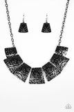 Here Comes The Huntress - Black Necklace - Paparazzi Accessories Necklace Bedazzle Me Pretty Mobile Fashion Boutique
