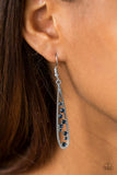 Here Comes The REIGN - Blue Earrings - Paparazzi Accessories Earrings Bedazzle Me Pretty Mobile Fashion Boutique