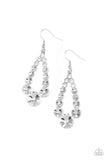 Here GLOWS Nothing! - White Earrings - Paparazzi Accessories Earrings Bedazzle Me Pretty Mobile Fashion Boutique
