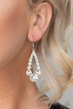 Here GLOWS Nothing! - White Earrings - Paparazzi Accessories Earrings Bedazzle Me Pretty Mobile Fashion Boutique