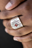 Here Today, Gone Tom-ARROW - Brown Ring - Paparazzi Accessories Ring Bedazzle Me Pretty Mobile Fashion Boutique