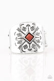 Here Today, Gone Tom-ARROW - Brown Ring - Paparazzi Accessories Ring Bedazzle Me Pretty Mobile Fashion Boutique