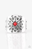 Here Today, Gone Tom-ARROW - Red Ring - Paparazzi Accessories Ring Bedazzle Me Pretty Mobile Fashion Boutique