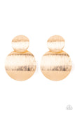 Here Today GONG Tomorrow - Gold Post Earrings - Paparazzi Accessories Post Earrings Bedazzle Me Pretty Mobile Fashion Boutique