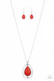 Here Today, PATAGONIA Tomorrow - Red Necklace - Paparazzi Accessories Necklace Bedazzle Me Pretty Mobile Fashion Boutique