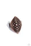 Hey, Hot STUD! - Copper Ring - Paparazzi Accessories Ring Bedazzle Me Pretty Mobile Fashion Boutique