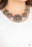 Hey, SOL Sister - Orange Necklace - Paparazzi Accessories Necklace Bedazzle Me Pretty Mobile Fashion Boutique